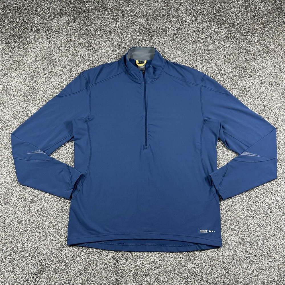 Vintage REI Co Op Jacket‎ Mens Large 1/4 Quarter Zip Pullover Blue Long Sleeve